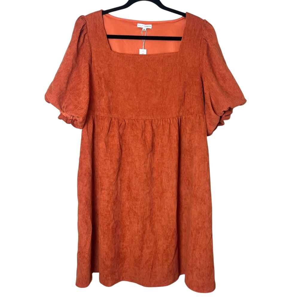 NWT Baltic Born Felipa Ginger Corduroy Puff Sleeve Mini Dress Size 1XL